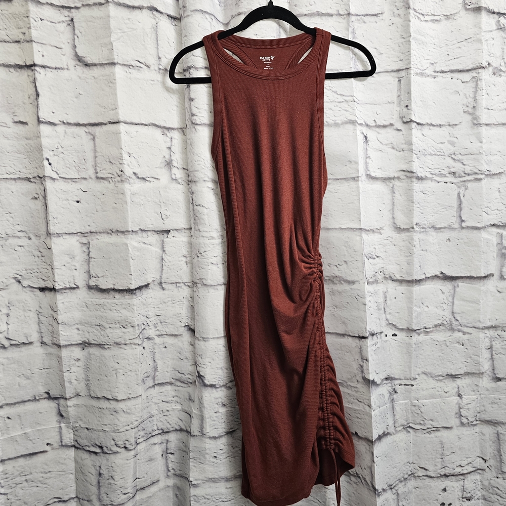 Old Navy UltraLite Racerback Rib-Knit Ruched Dress Size S - Picture 10 of 14